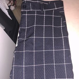 BooHooMan navy windowpane pants